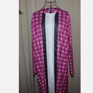 Pullover Robe Zip Front Housecoat L XL Mauve Black White Caftan Anthony Richards